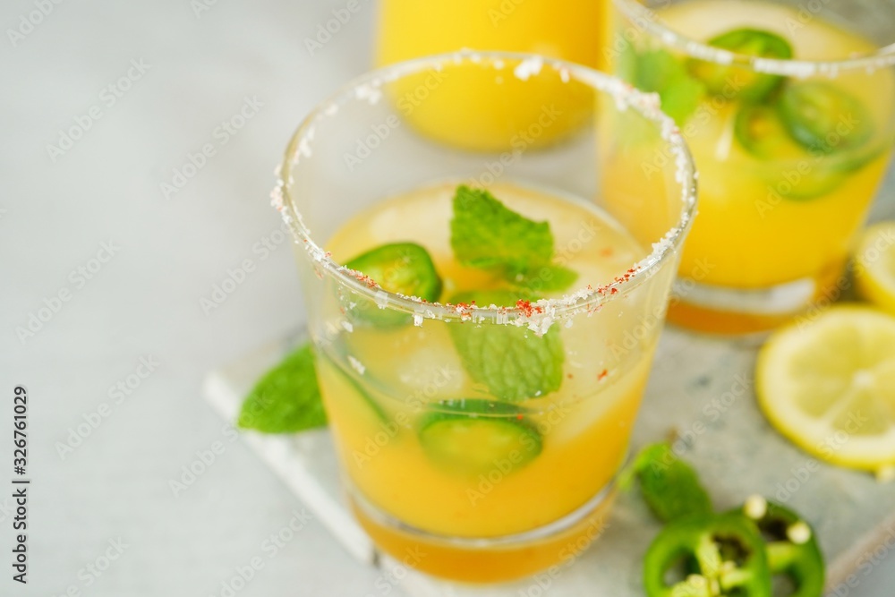Fototapeta premium Spicy Mango Margarita, selective focus