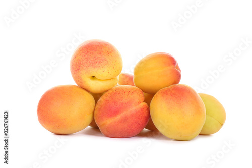 Sweet apricots isolated on white background