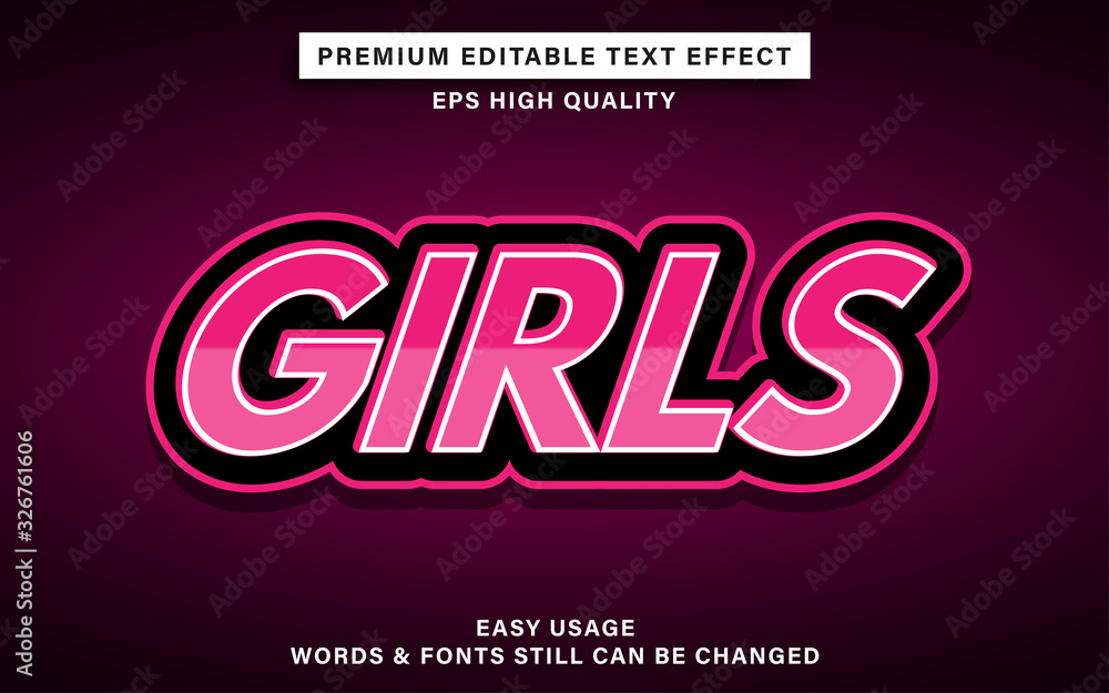 girls text effect