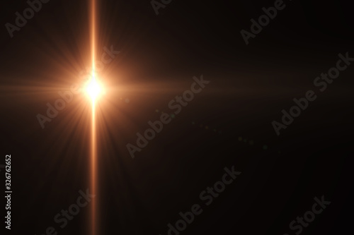 Abstract Natural Sun flare on the black background, flare light transition, effects sunlight, lens flare