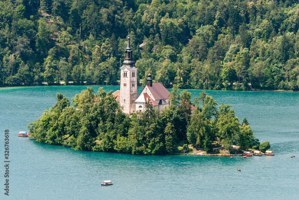 Fototapeta premium Bled Island on Lake Bled in Slovenia