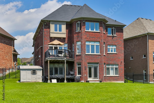 Photography Backyard garden of custom built luxury house in the suburbs of Toronto, Canada