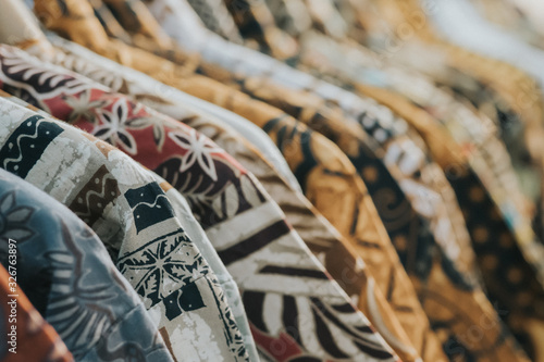 Obraz na płótnie Javanese batik clothing in a store / batik patterns.