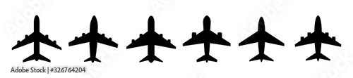 Set airplane flat icon. Vector illustration