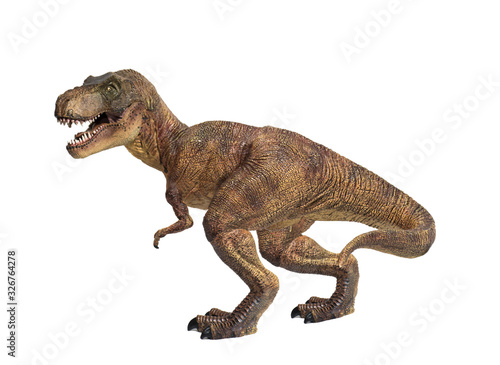 Portrait of a tyrannosaurus rex on white background