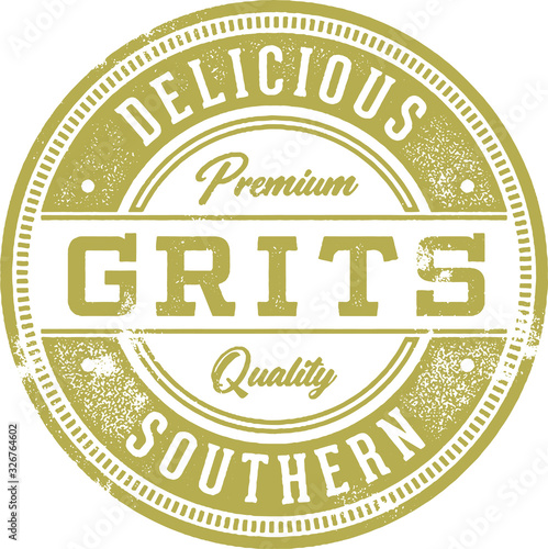 Vintage Southern Style Grits Menu Stamp