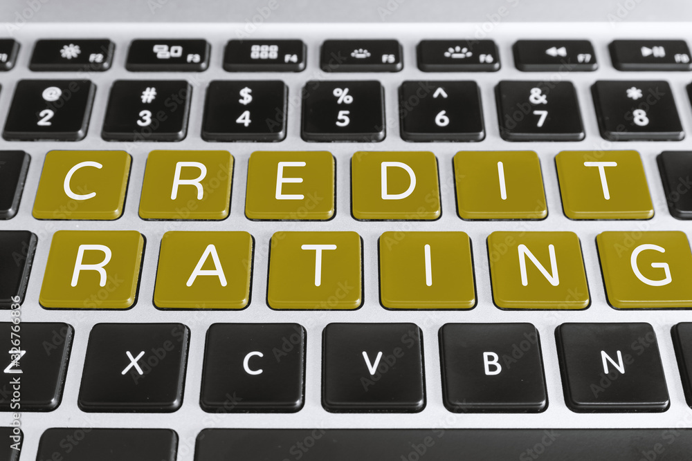 Business and Finance Concept. Credit Rating Word on Computer Keyboard. Business and Finance Concept. Credit Rating Word on Computer Keyboard.