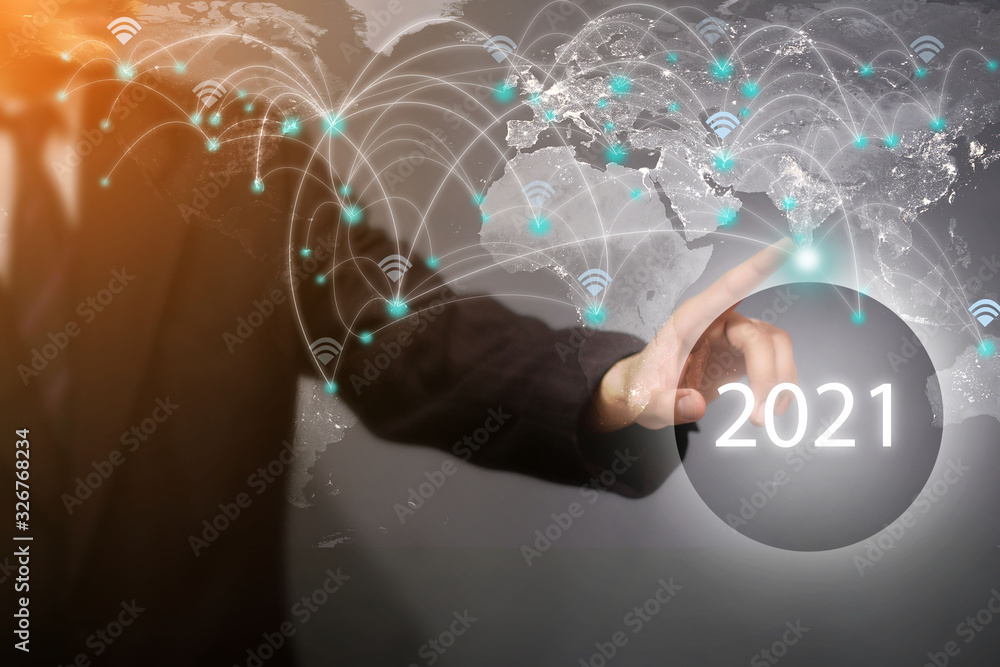2021,Business men show networking patterns in the year 2021 in virtual graphics Network technology concepts in 2021.Element of this image furnished by Nasa 2021,Business men show networking patterns in the year 2021 in virtual graphics Network technology concepts in 2021.Element of this image furnished by Nasa