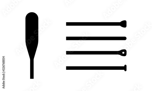 Isolated element of wooden oar or paddle