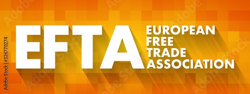 EFTA - European Free Trade Association acronym, business concept background