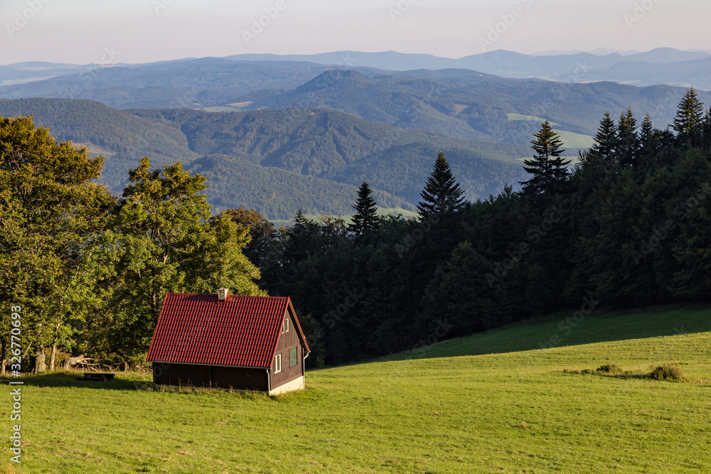 Summer landscape in the mountains.  Slovakia,  Trencin region, near Klacno