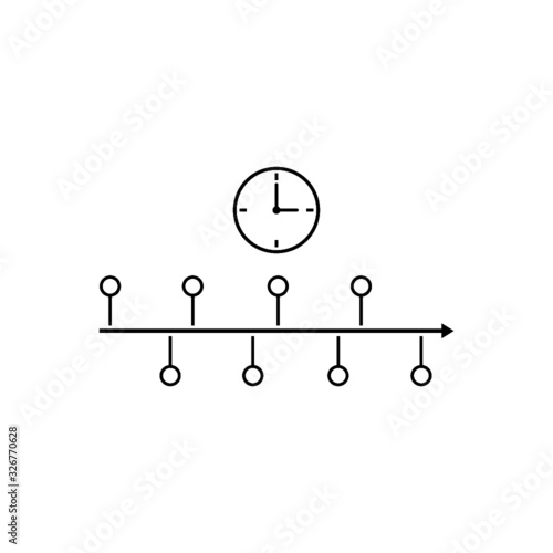 Timeline glyph icon isolated on white background