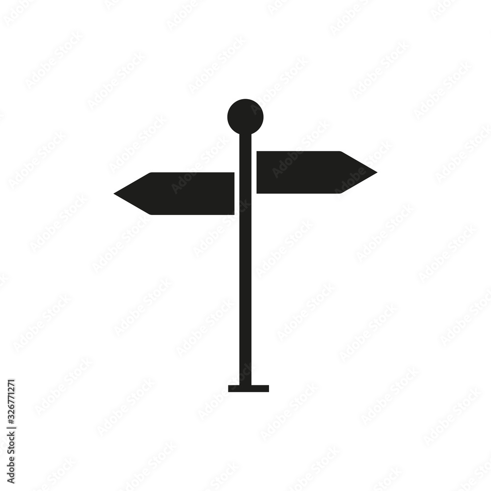 The signpost icon vector, solid illustration, pictogram isolated on white The signpost icon vector, solid illustration, pictogram isolated on white