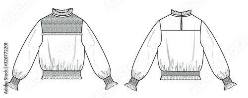 vector illustration of women fashion blouse dress design trend
