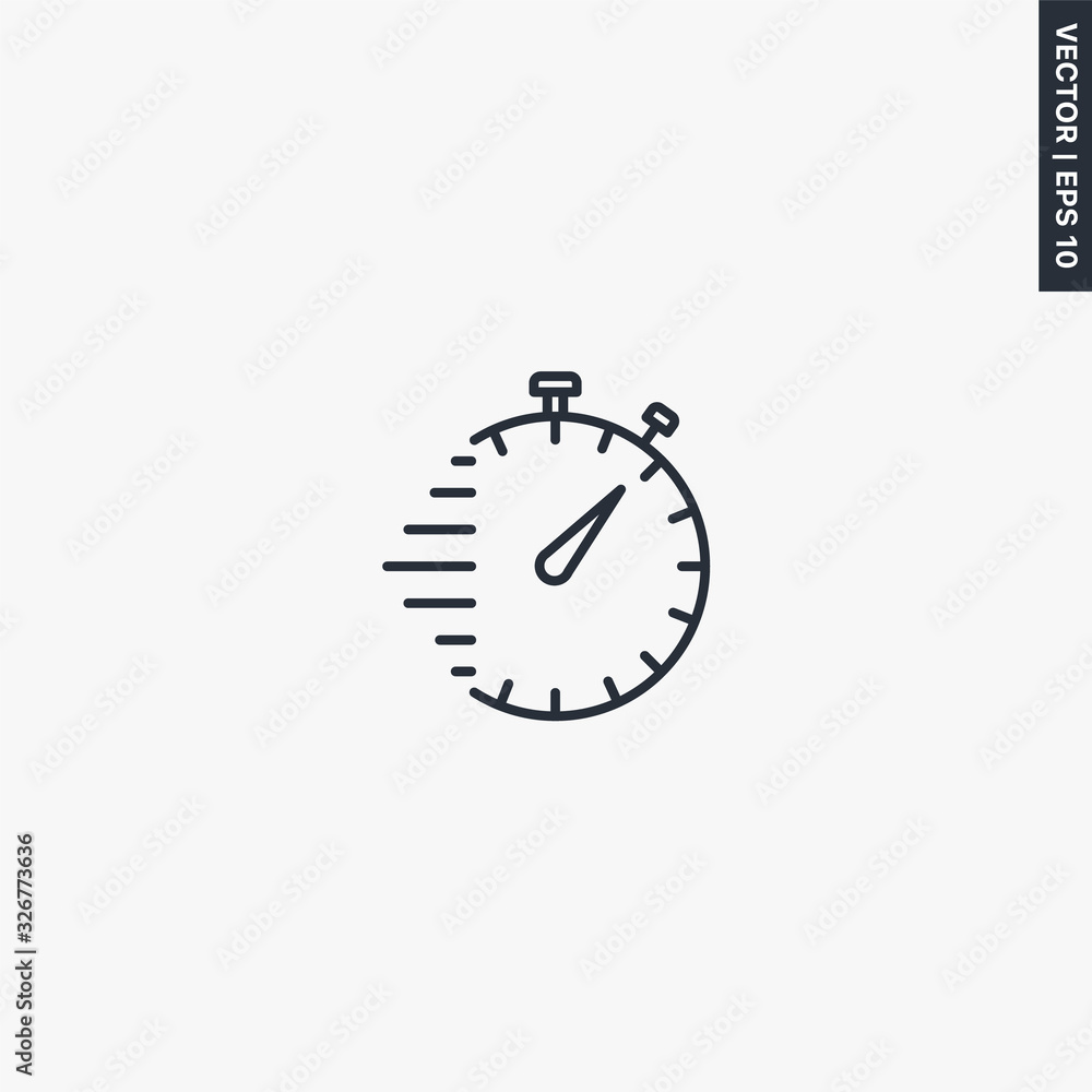 Stopwatch, linear style sign for mobile concept and web design Stopwatch, linear style sign for mobile concept and web design