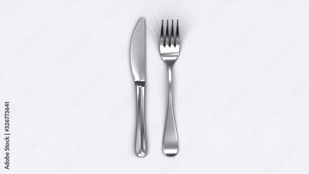Knife and fork isolated on white background Knife and fork isolated on white background