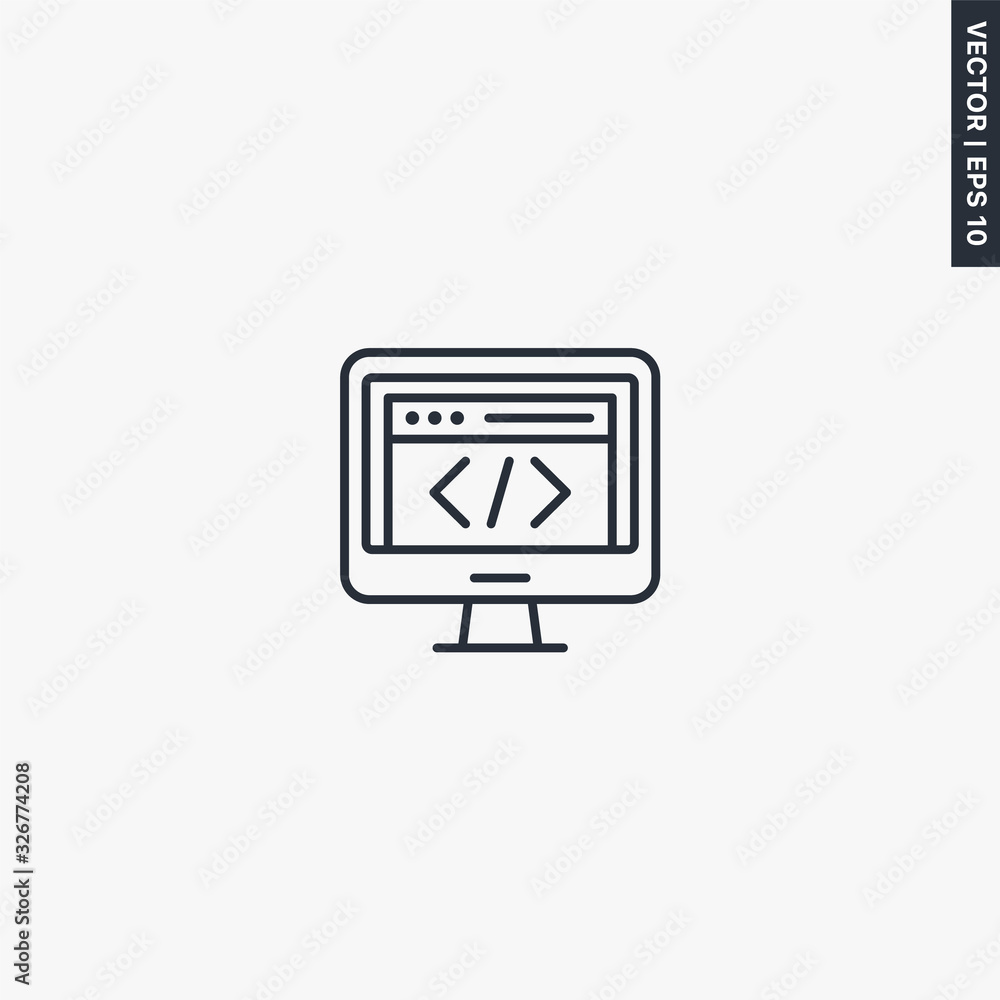 Web development, linear style sign for mobile concept and web design Web development, linear style sign for mobile concept and web design