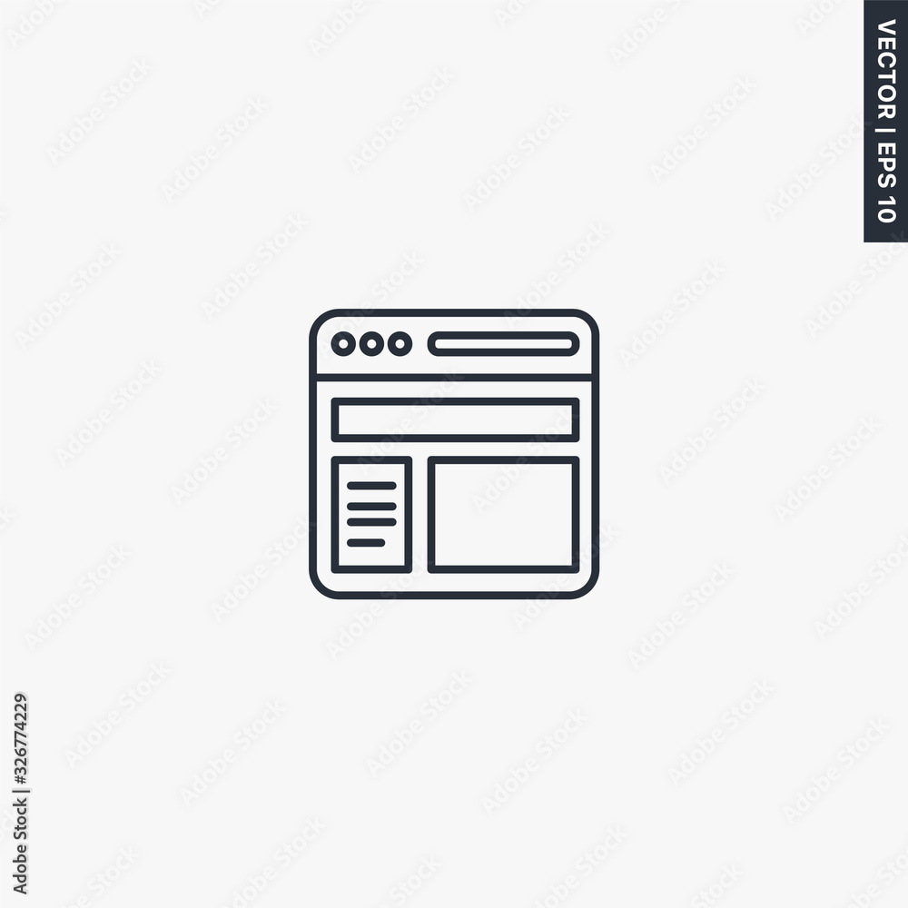 Web page, linear style sign for mobile concept and web design Web page, linear style sign for mobile concept and web design