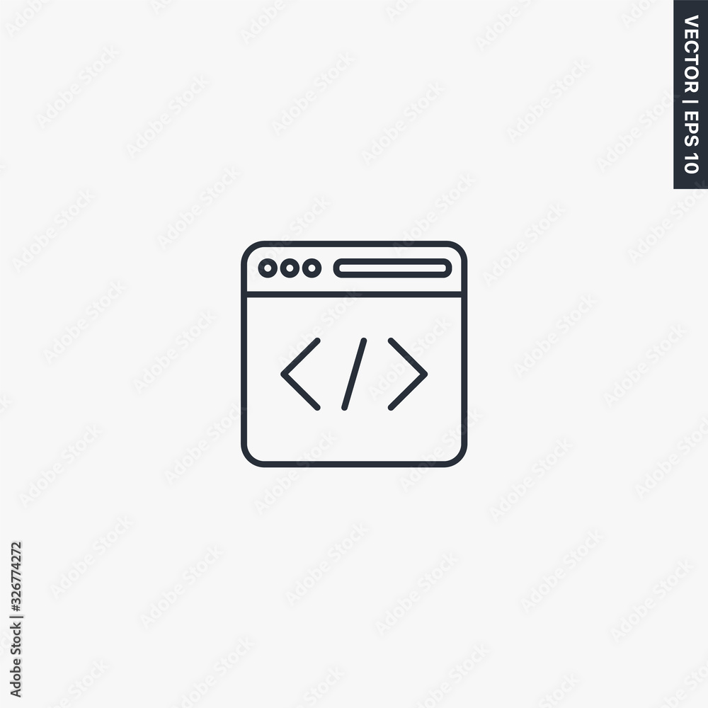 Web site development, linear style sign for mobile concept and web design Web site development, linear style sign for mobile concept and web design