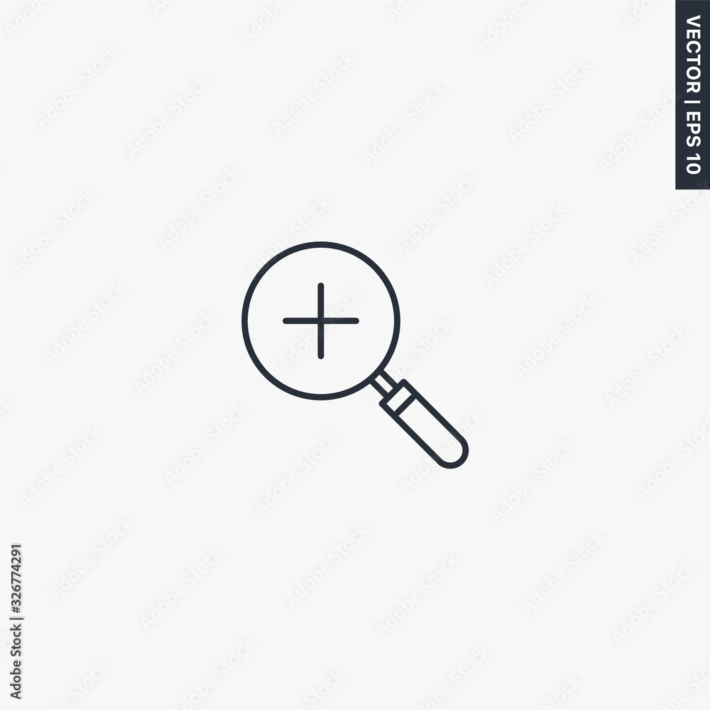 Zoom in, linear style sign for mobile concept and web design Zoom in, linear style sign for mobile concept and web design