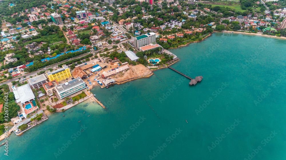 aerial view of Masaki area in Dar es Salaam, Tanzania