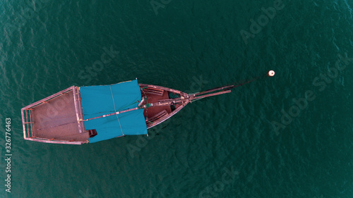 aerial view of fisherman's dhow