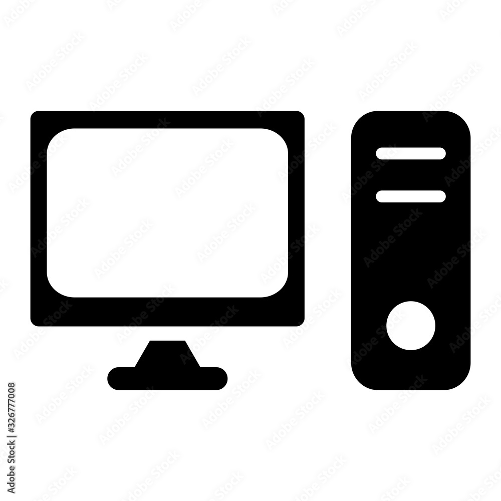 desktop computer icon vector template desktop computer icon vector template