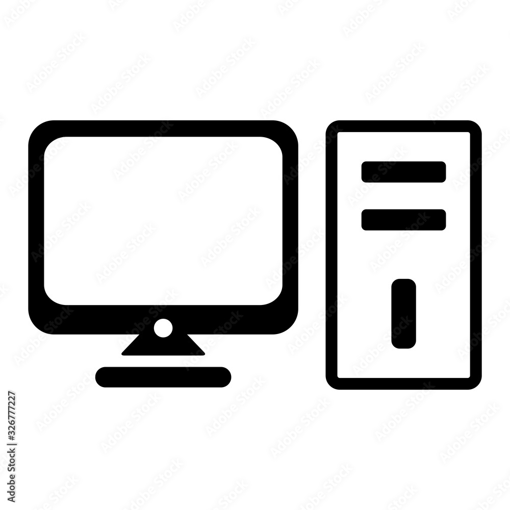 desktop computer icon vector template desktop computer icon vector template
