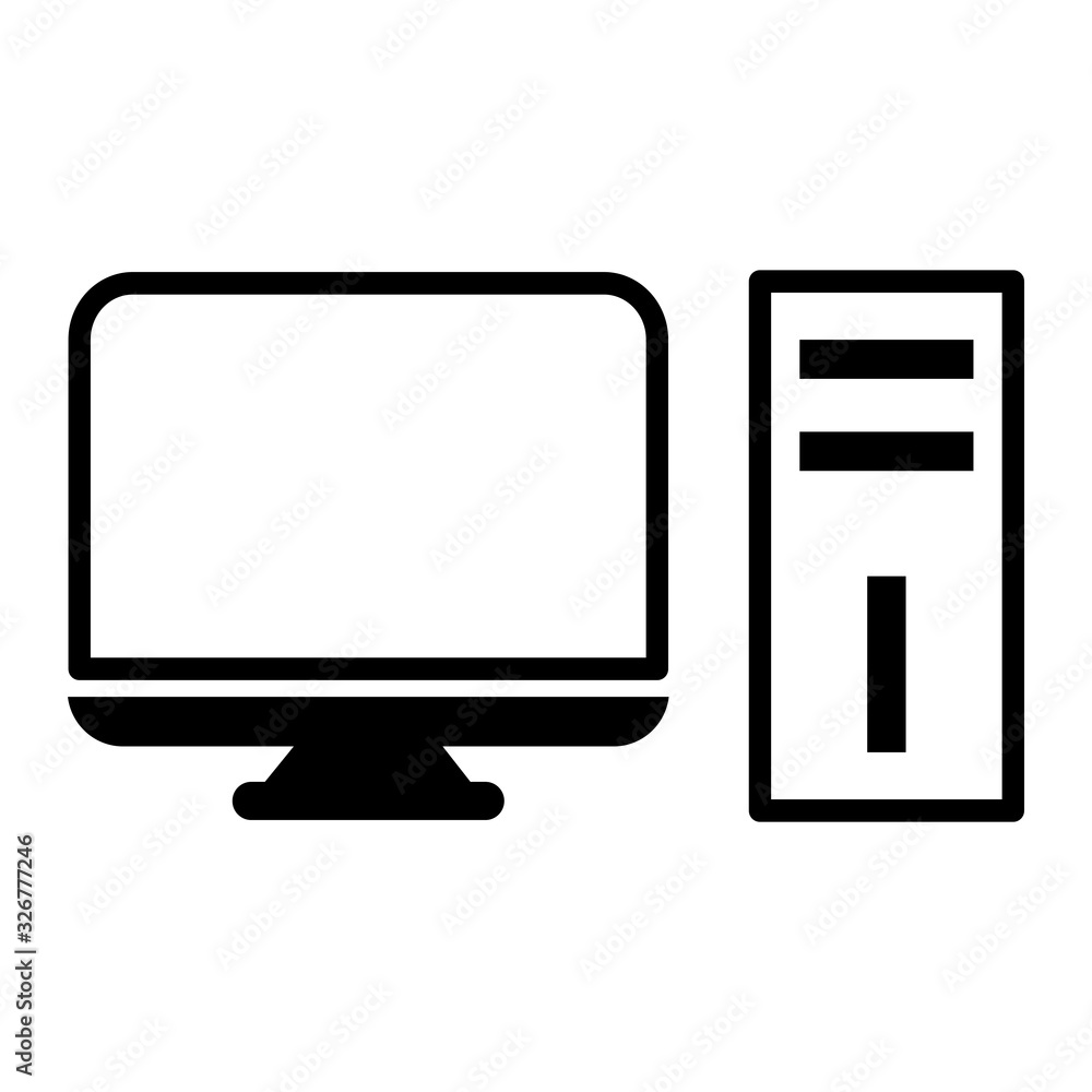 desktop computer icon vector template desktop computer icon vector template