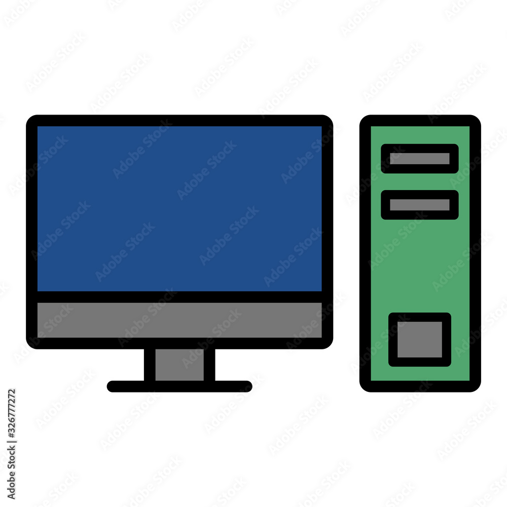 desktop computer icon vector template desktop computer icon vector template