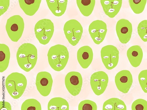 Faces with Avocado Facial Masks