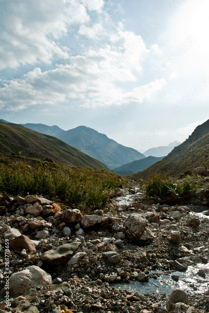 A beautiful image of the valley between the mountains A beautiful image of the valley between the mountains