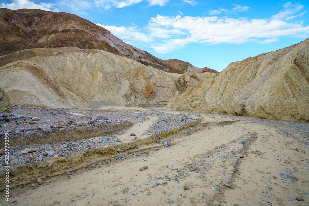 hikink the golden canyon - gower gulch circuit in death valley, california, usa