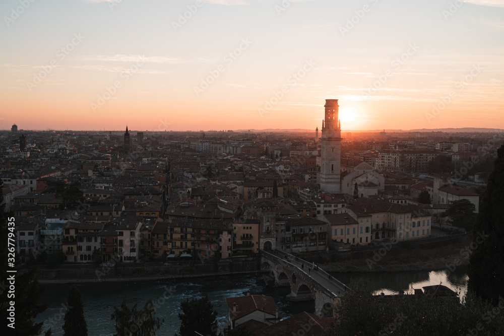 Sonnenuntergang Verona Italien