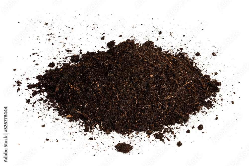 Pile heap of soil humus isolated on white background Pile heap of soil humus isolated on white background