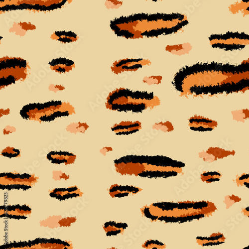 tiger texture on a yellow background. Pattern, print