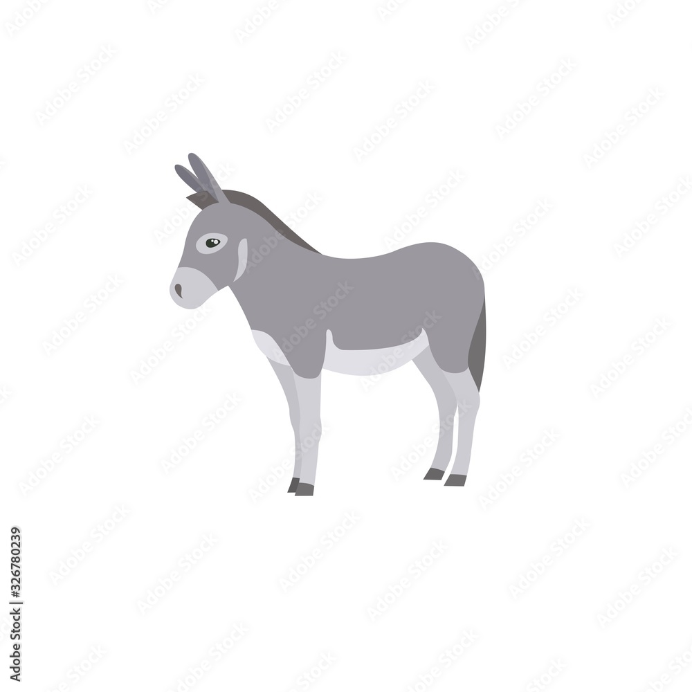Small cartoon donkey. Isolated vector illustration. Small cartoon donkey. Isolated vector illustration.