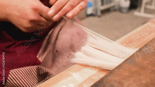 Hair encapsulation. Creating finished strands on a keratin capsule from a slice of natural hair