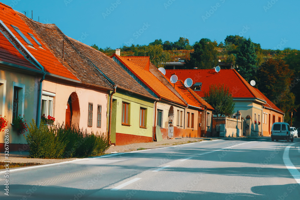 Sturova Street in Modra village, Slovakia