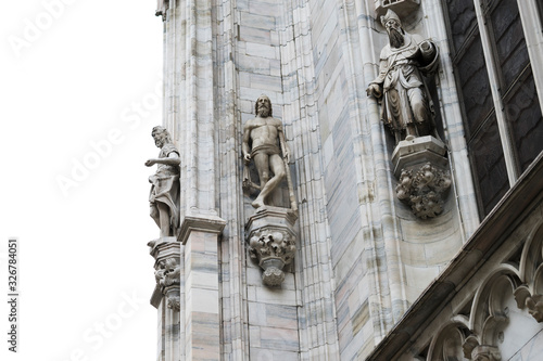 architectural details of Milan Duomo, Italy