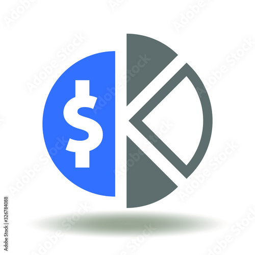 Financial Data Report Analysis Logo. Diagram Segment Dollar Icon Vector. Money profit stock illustration.