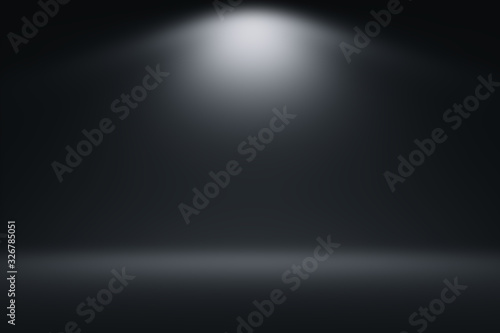 Simple black gradient light,Scattered decoration light bulb a gradient for product or text backdrop design photo