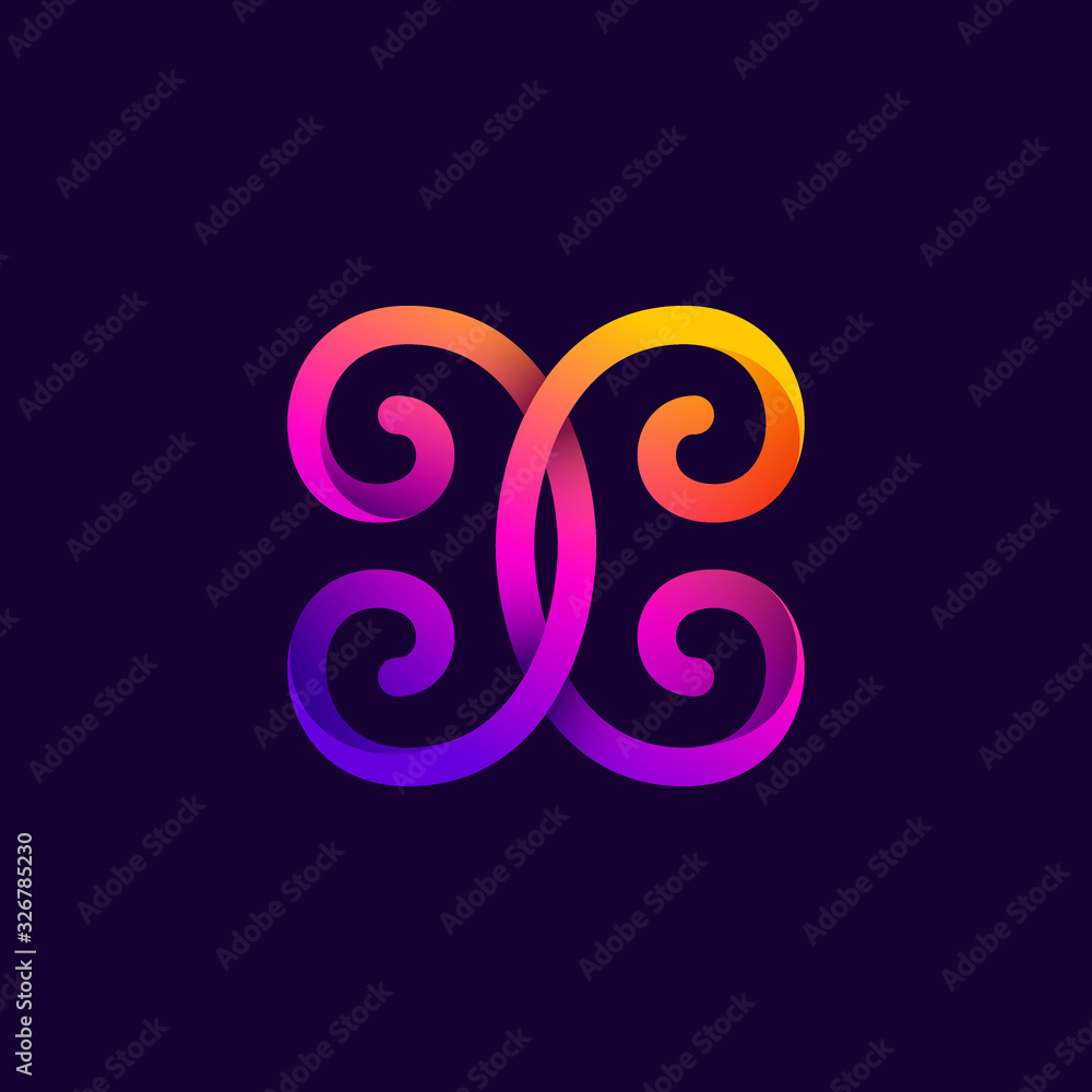 Obraz premium X letter neon light logo.