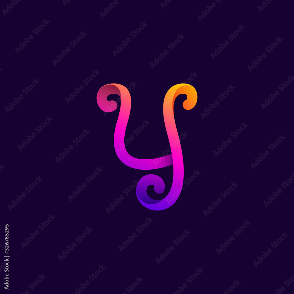 Number four neon light logo. Number four neon light logo.