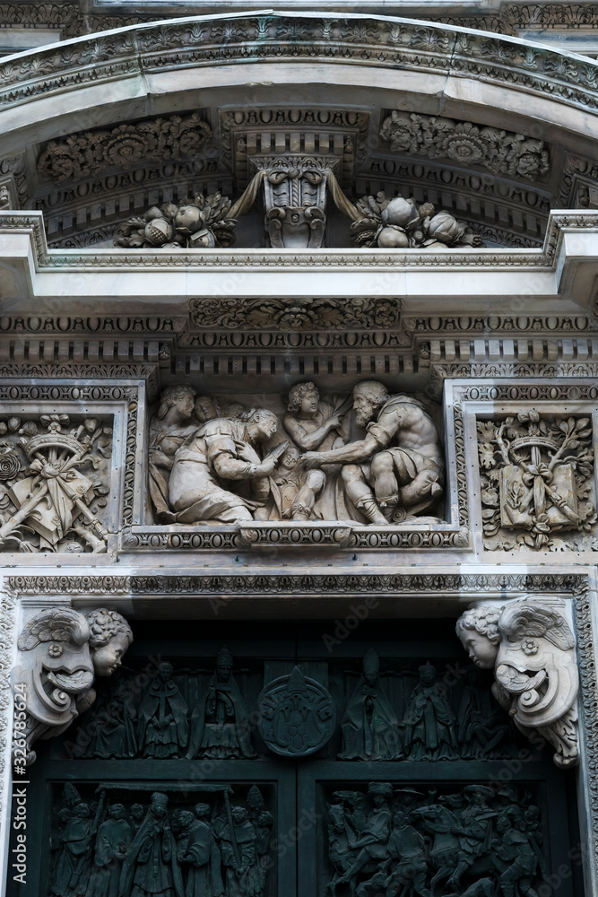 detail of cathedral Duomo in Milan, Italy