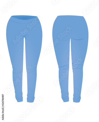 Blue tight pants. vector illustration