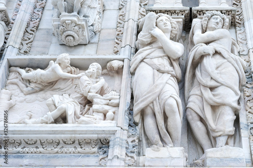 detail of cathedral Duomo in Milan, Italy