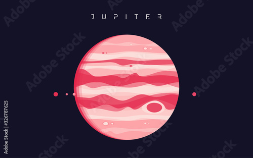 Jupiter. The fifth planet from the Sun. Vector illustration