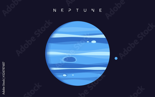 Neptune. The eighth planet from the Sun. Vector illustration