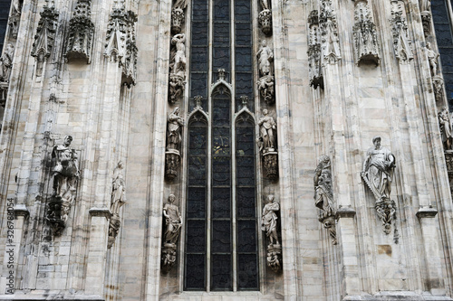 detail of cathedral Duomo in Milan, Italy